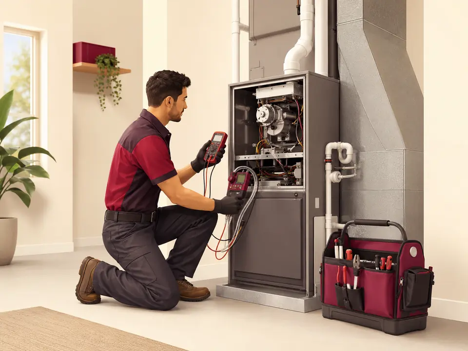 Professional furnace electrical and pressure diagnosis