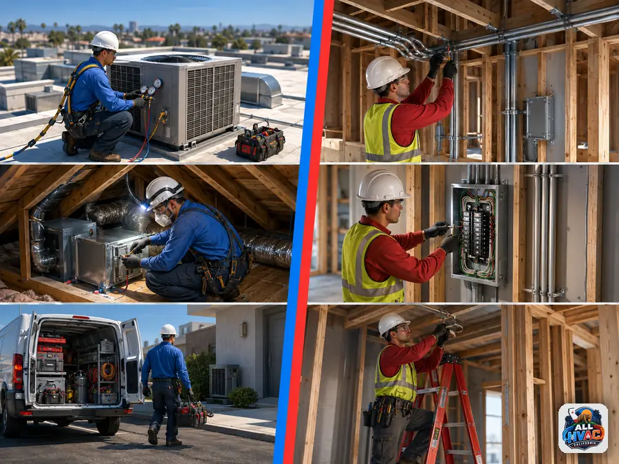 HVAC and electrician work conditions in California homes
