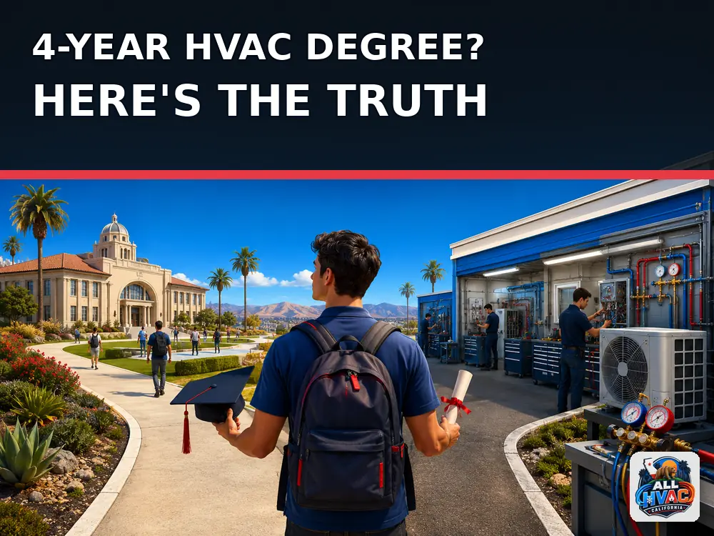 Four-year HVAC degree and trade school paths compared by an All HVAC California technician