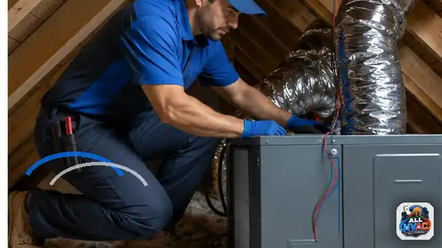 Animated HVAC technician using safe body mechanics