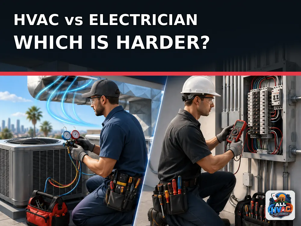 HVAC and electrician careers compared by an All HVAC California technician in a California home