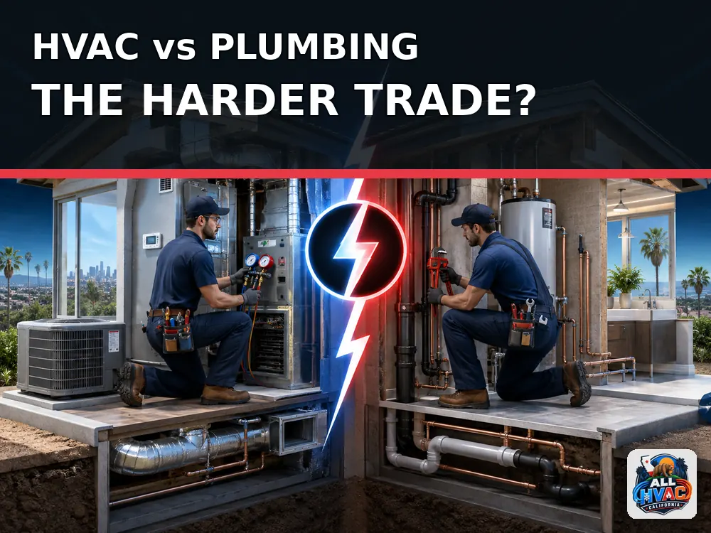 HVAC and plumbing careers compared by All HVAC California for future California tradespeople