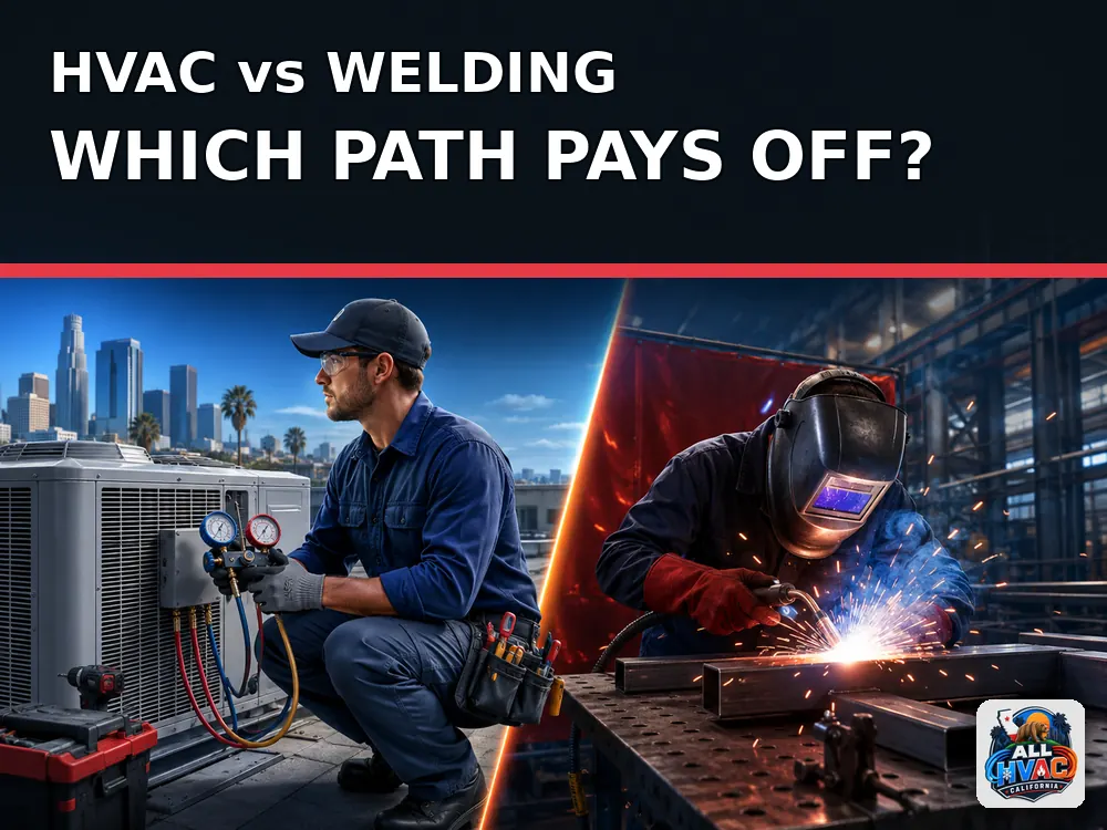 HVAC and welding careers compared by All HVAC California for future California tradespeople