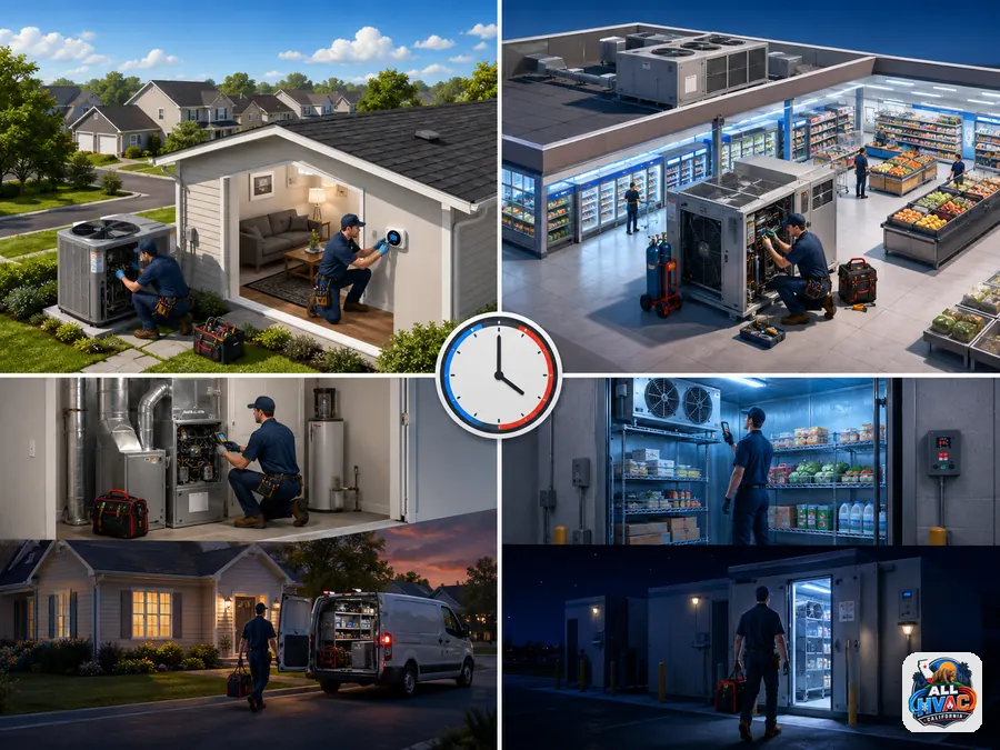 Work schedules in residential HVAC and commercial refrigeration