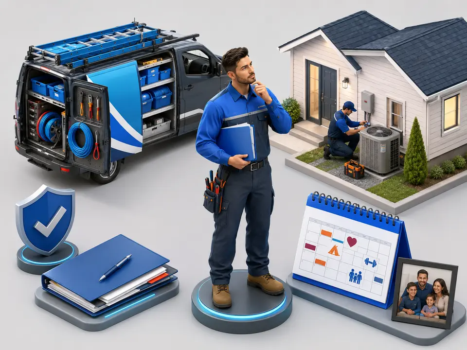 HVAC technician planning a legal and organized California side business