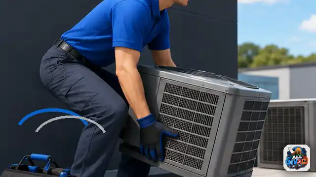 Animated senior HVAC technician planning retirement