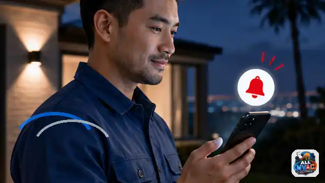 Animated HVAC technician preparing for on-call duty