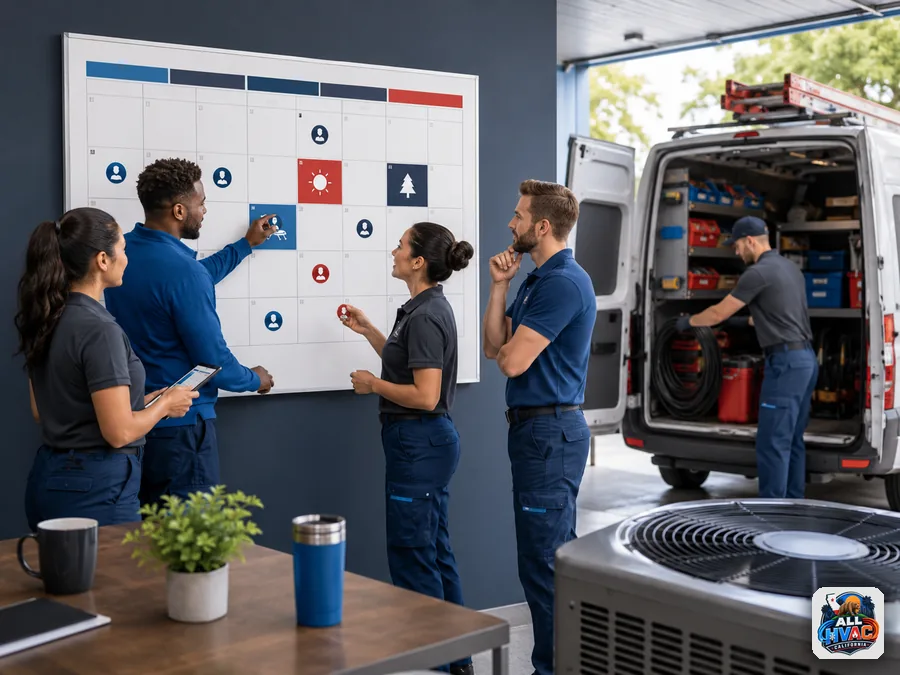 HVAC team planning fair weekend coverage