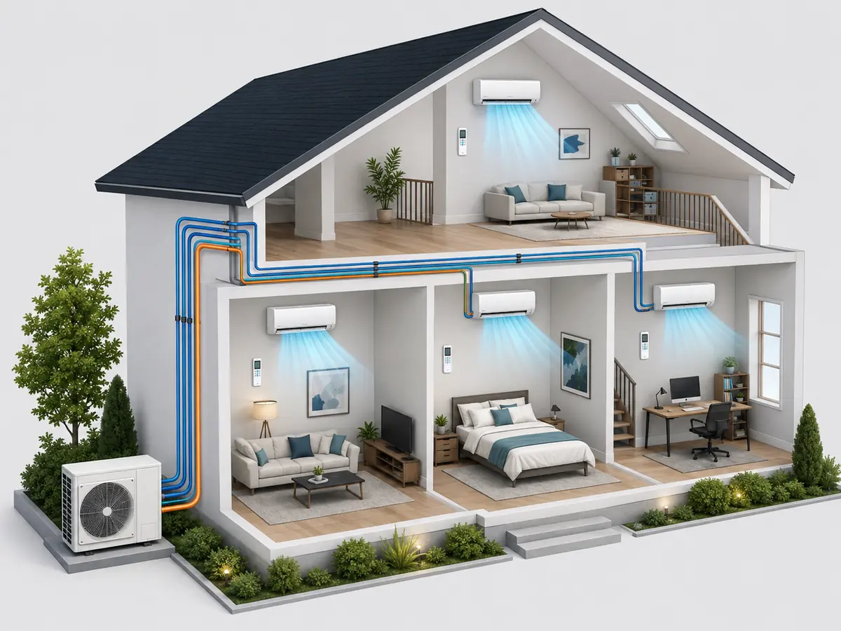 Ductless mini split installed for a California residential garage