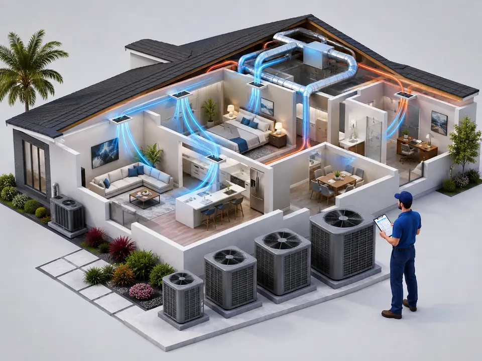 HVAC systems showing how cooling tonnage relates to residential capacity
